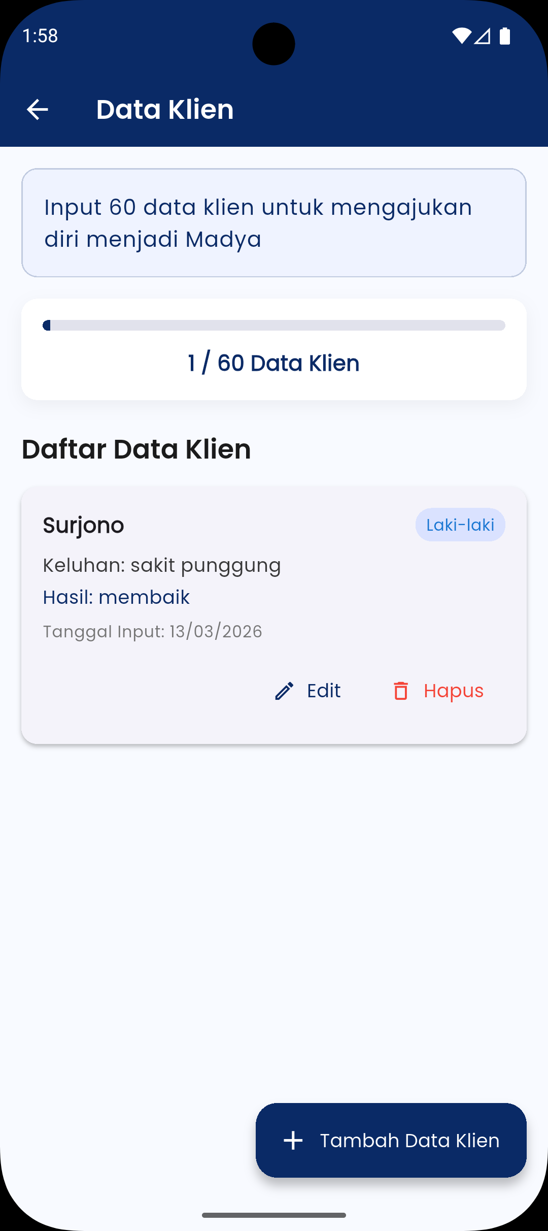 Data Klien